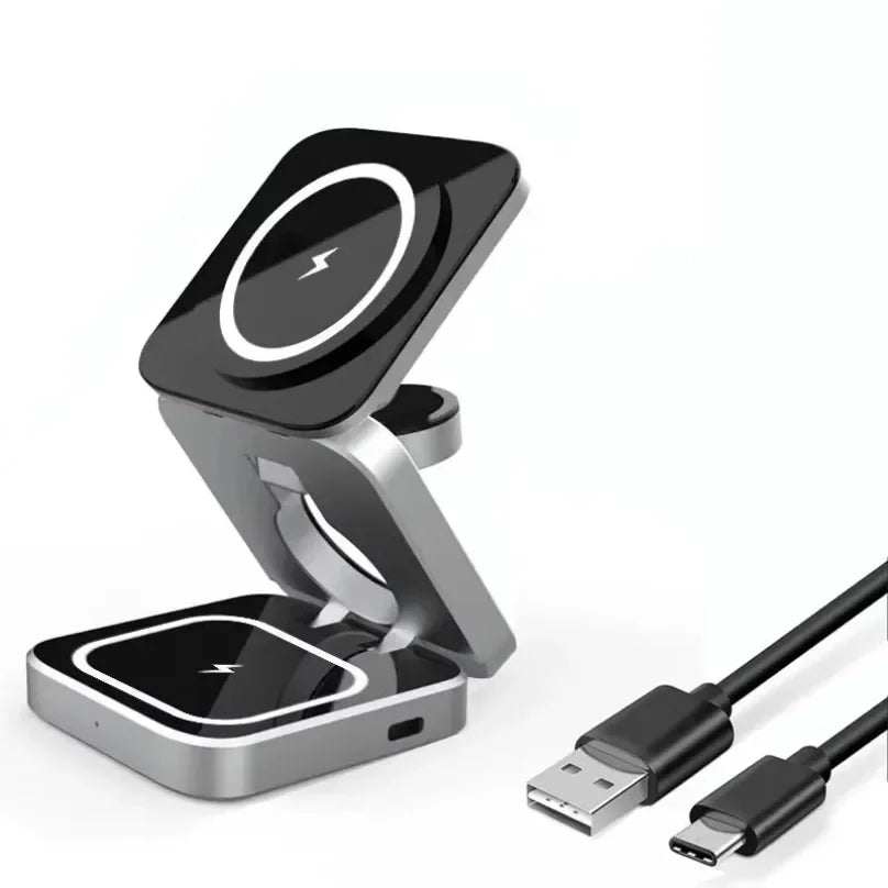 Cargador Inalámbrico 3 en 1 100W Plegable MagSafe
¡Carga rápida iPhone + Watch + AirPods al mismo tiempo!
Compatible iPhone 12-16, Watch 6-8, AirPods
Plegable, magnético, 100W potente
¡Carga todo en un solo lugar!