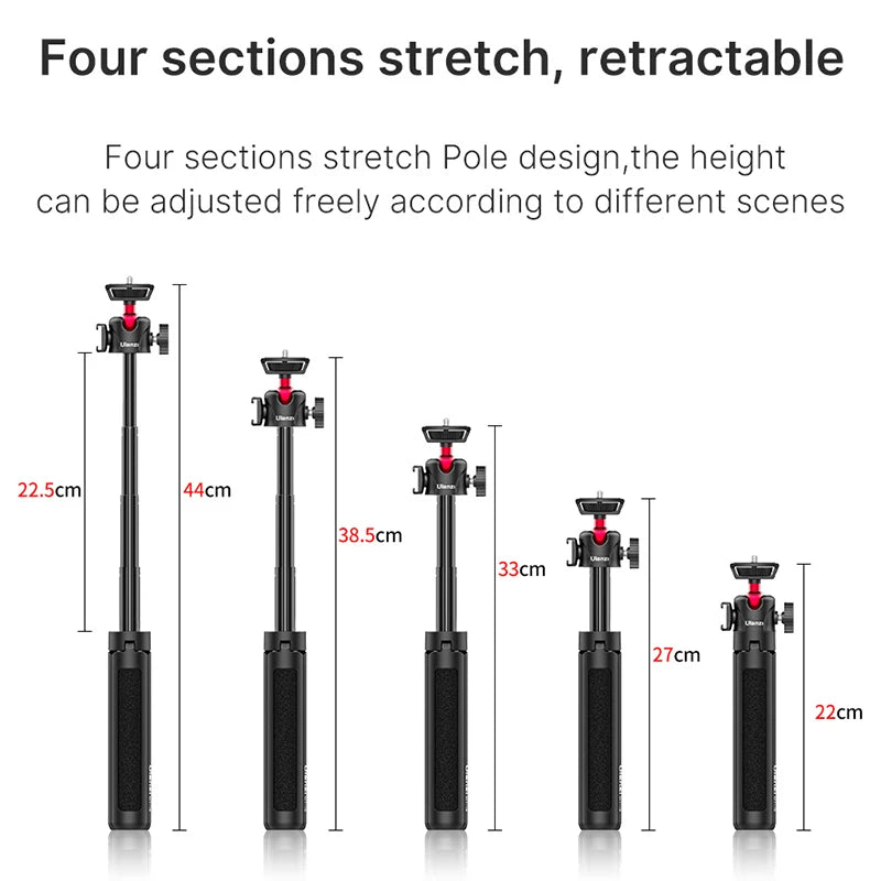 Trípode Plegable Ulanzi MT-16 – Selfie y Cámara
¡Soporte versátil para móvil y DSLR!
Cabeza bola 1/4" + cold shoe
Plegable con mini selfie stick
¡Estabiliza tus tomas, no te quedes fuera de las fotos!