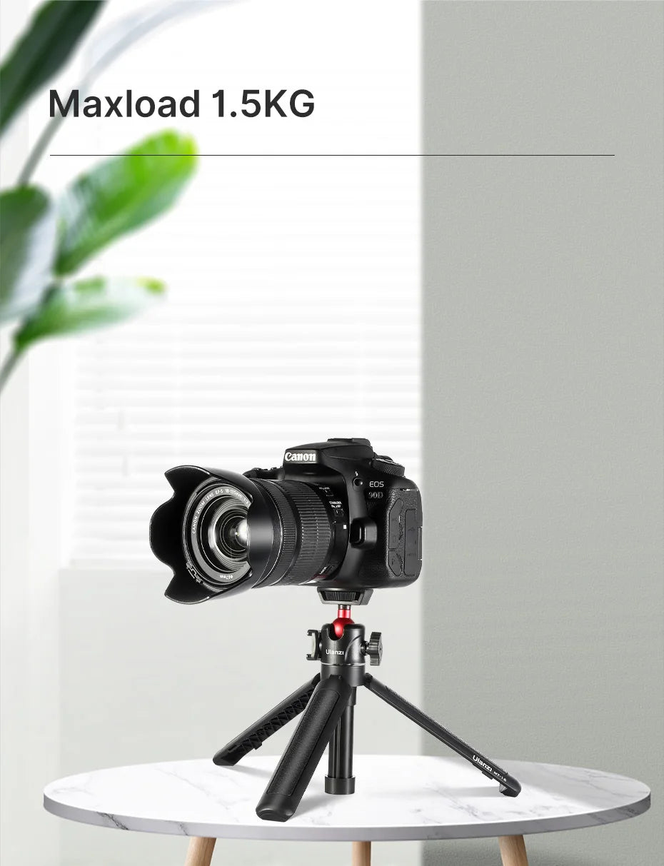 Trípode Plegable Ulanzi MT-16 – Selfie y Cámara
¡Soporte versátil para móvil y DSLR!
Cabeza bola 1/4" + cold shoe
Plegable con mini selfie stick
¡Estabiliza tus tomas, no te quedes fuera de las fotos!