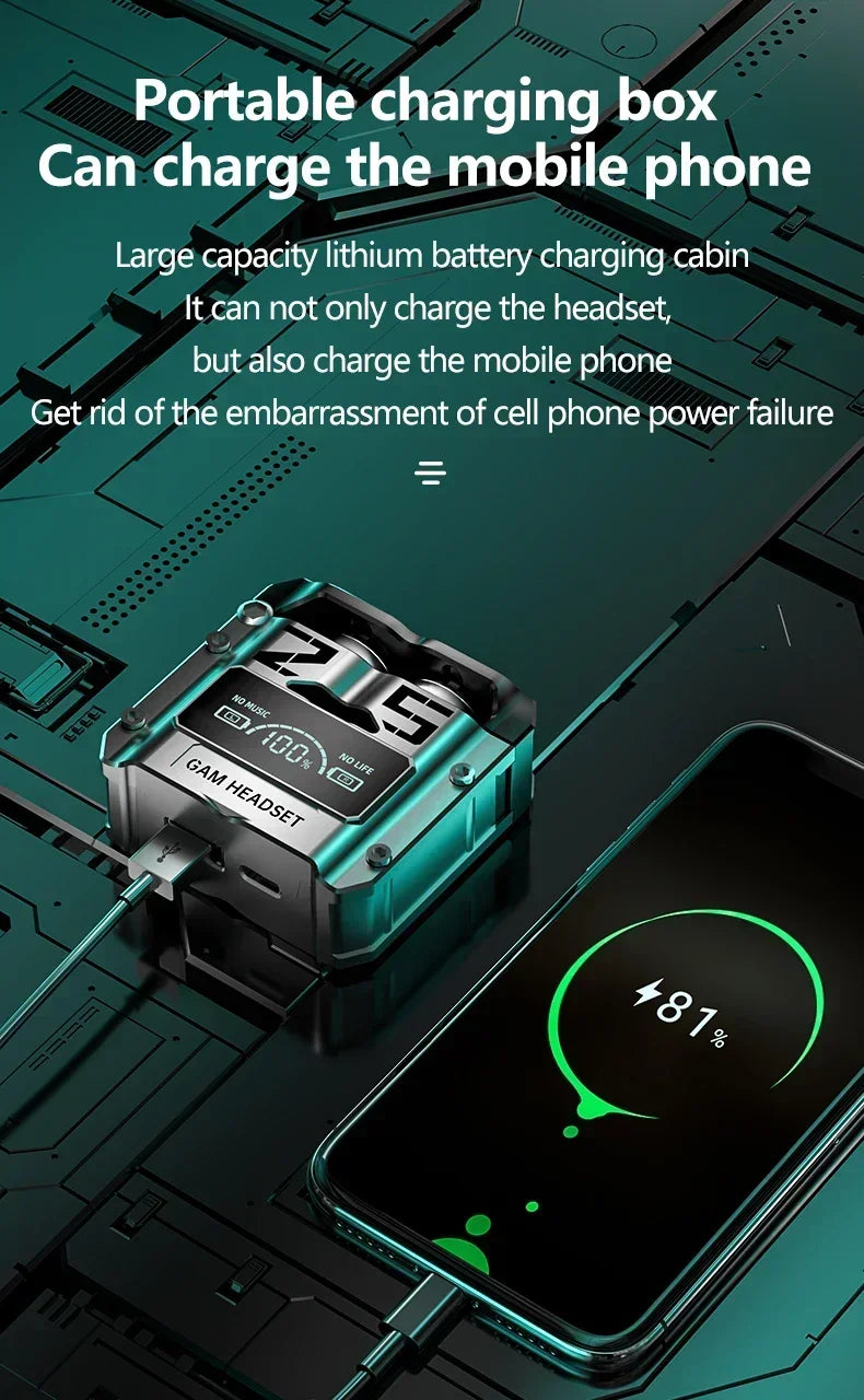 Audífonos M25 Bluetooth 5.3 TWS – Sonido Inmersivo
¡Sonido estéreo claro con reducción de ruido!
Control táctil intuitivo + pantalla LED batería
Bluetooth 5.3 estable y larga duración