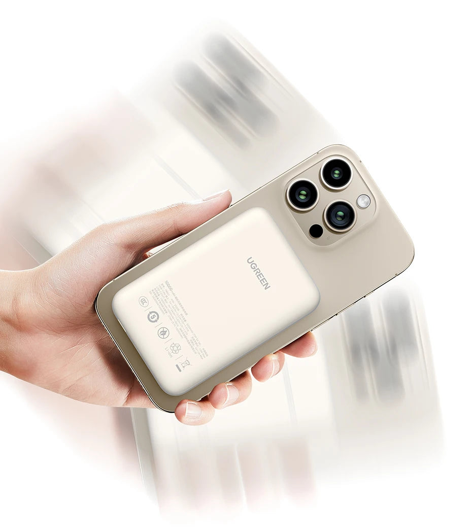 Power Bank Magnético UGREEN PD 20W 10000mAh – Carga Rápida Inalámbrica MagSafe para iPhone 15 / 16 / 17 Pro y Pro Max