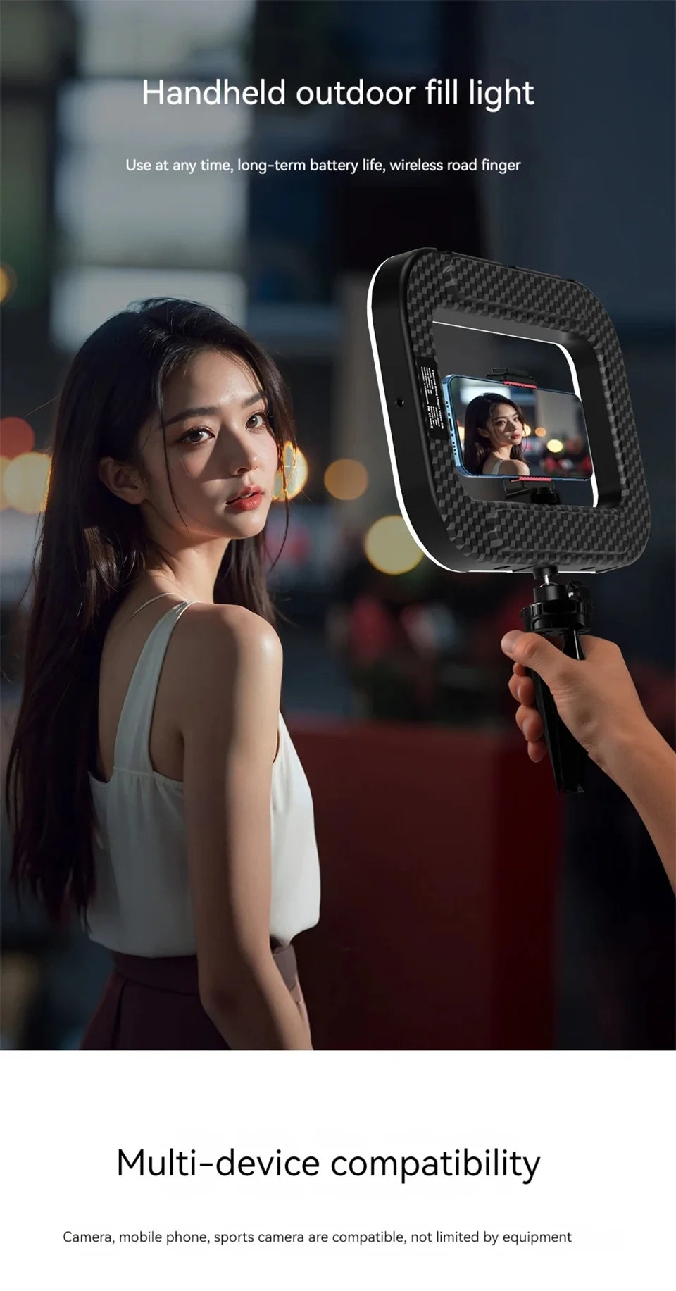 Luz LED Portátil Recargable – Iluminación Móvil
¡Brillo perfecto para Make up, fotos y videos!
Recargable + ajustable
Ideal selfie y live broadcast
¡Ilumina tu contenido!