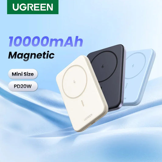 Power Bank Magnético UGREEN PD 20W 10000mAh – Carga Rápida Inalámbrica MagSafe para iPhone 15 / 16 / 17 Pro y Pro Max