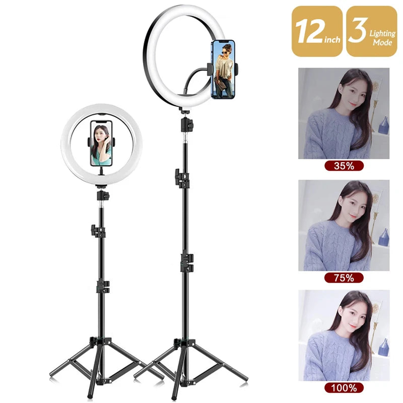 Aro de Luz LED 26 cm con Trípode – Brillo Profesional
¡Adiós a videos oscuros y selfies apagados!
Luz LED ajustable (3 tonos + 10 niveles de brillo)
Trípode estable hasta 2 m + control remoto USB
Ideal para TikTok, Reels, Lives y fotos perfectas