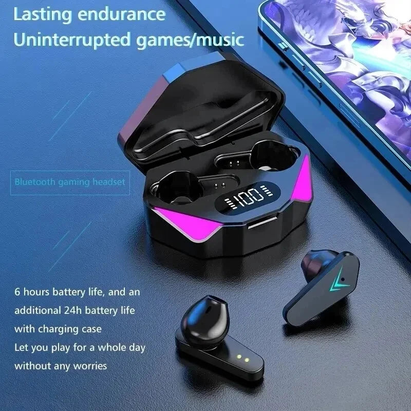 TWS Wireless Bluetooth Headset Gamer Earbuds
Auriculares Gamer TWS Bluetooth – LED y Mic
¡Juega con sonido inmersivo y micrófono claro!
Pantalla LED + cancelación ruido
Modo gamer bajo latency
¡Sube de nivel en tus juegos!