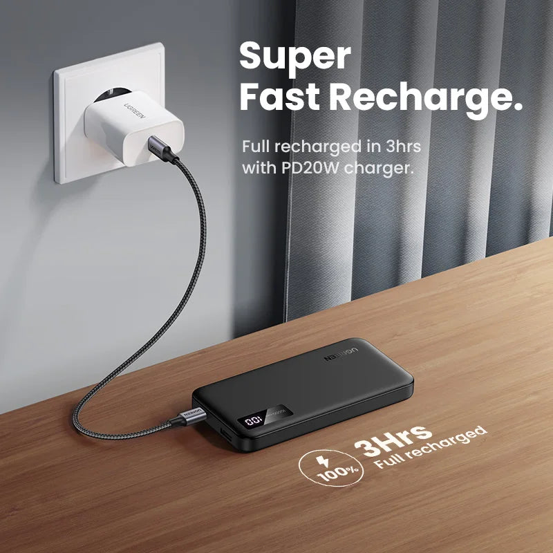 Power Bank Magnético UGREEN 10000mAh – Carga Rápida
¡Batería portátil con MagSafe para iPhone!
10000mAh + PD 20W carga rápida
Inalámbrica magnética segura
¡Nunca te quedes sin batería nunca mas!