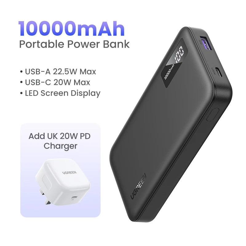 Power Bank Magnético UGREEN 10000mAh – Carga Rápida
¡Batería portátil con MagSafe para iPhone!
10000mAh + PD 20W carga rápida
Inalámbrica magnética segura
¡Nunca te quedes sin batería nunca mas!