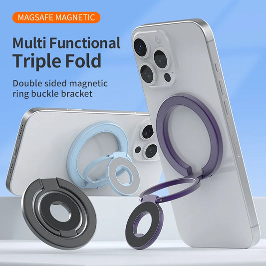 Soporte Anillo MagSafe Plegable – Agarre Seguro
¡Sujeta tu celular con fuerza magnética!
Doble cara adhesiva + plegable portátil
Compatible MagSafe