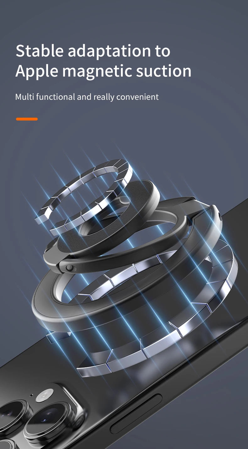 Soporte Anillo MagSafe Plegable – Agarre Seguro
¡Sujeta tu celular con fuerza magnética!
Doble cara adhesiva + plegable portátil
Compatible MagSafe