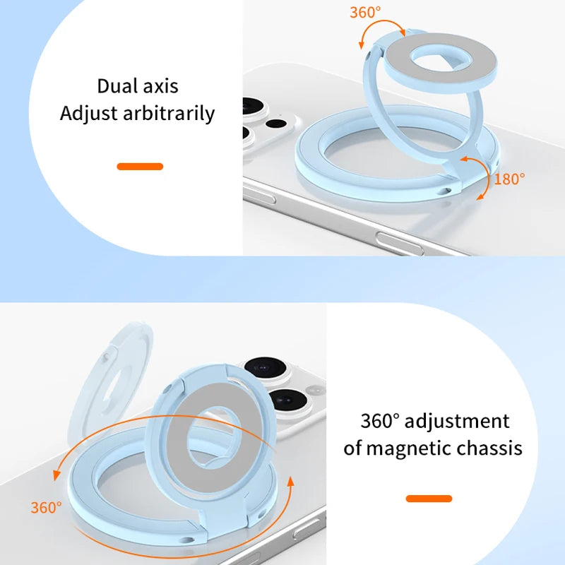 Soporte Anillo MagSafe Plegable – Agarre Seguro
¡Sujeta tu celular con fuerza magnética!
Doble cara adhesiva + plegable portátil
Compatible MagSafe