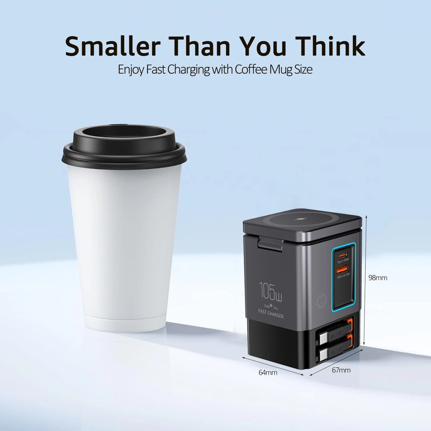 Cargador 6 en 1 con Cable USB-C Retráctil 105W
¡Carga varios dispositivos al mismo tiempo!
Torre 105W rápida para iPhone, AirPods y más
Cable USB-C retráctil + puertos múltiples
¡Carga todo sin enredos hoy mismo!