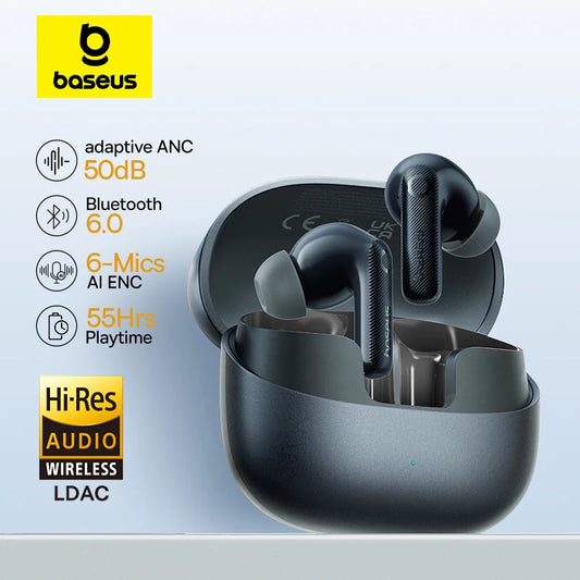 Audífonos Baseus EP10 Pro ANC – Cancelación Ruido
¡Sonido Hi-Res con cancelación activa 50dB!
6 micrófonos + resistencia IP55
LDAC alta calidad audio
¡Bloquea el ruido y escucha con la mejor calidad!