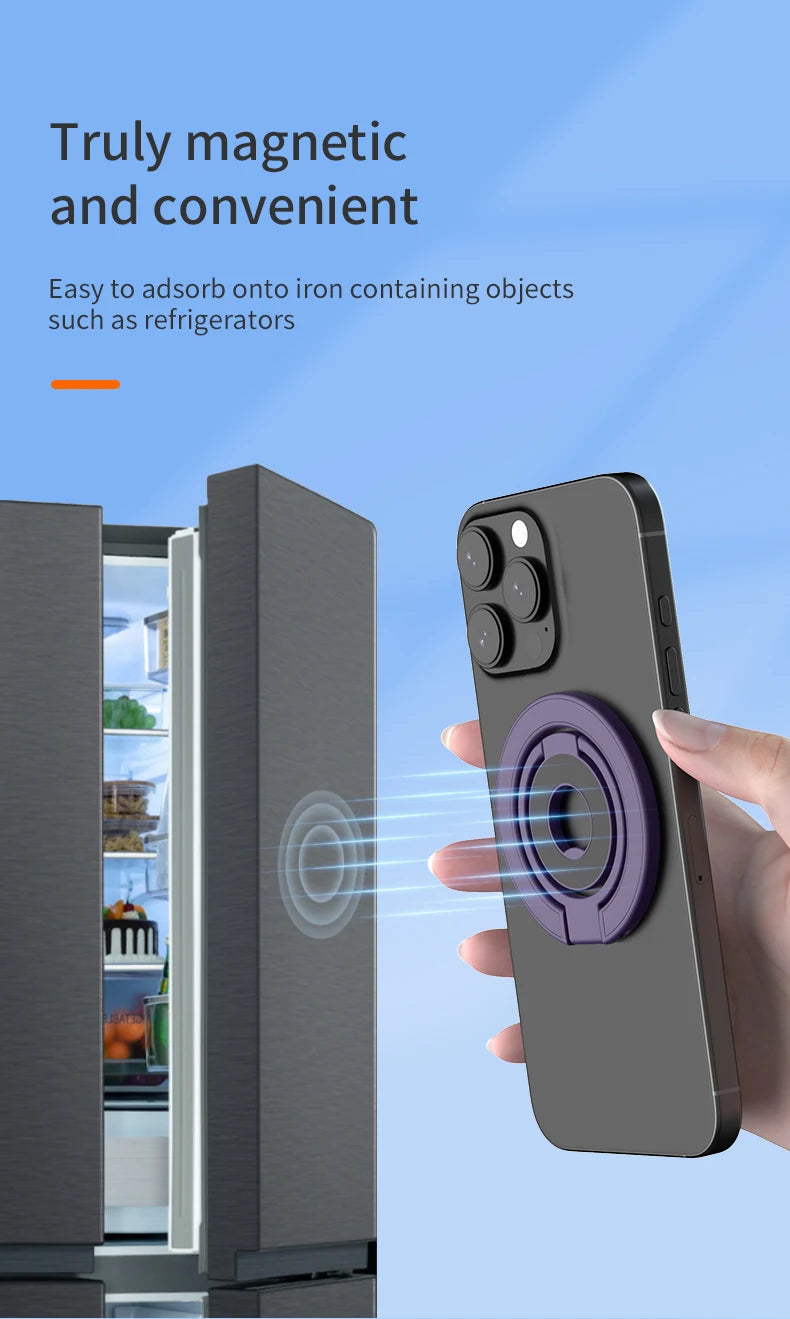 Soporte Anillo MagSafe Plegable – Agarre Seguro
¡Sujeta tu celular con fuerza magnética!
Doble cara adhesiva + plegable portátil
Compatible MagSafe