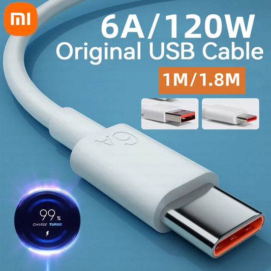 Cable USB Tipo C 120W Turbo – Carga Súper Rápida y Segura para Celulares y Dispositivos Compatibles
