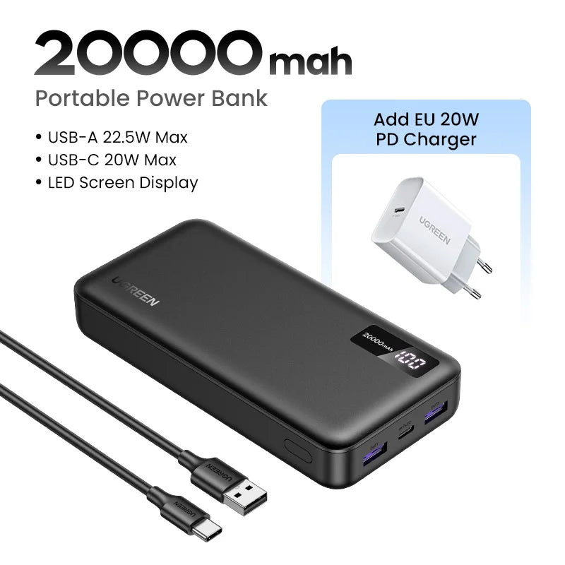Power Bank Magnético UGREEN 10000mAh – Carga Rápida
¡Batería portátil con MagSafe para iPhone!
10000mAh + PD 20W carga rápida
Inalámbrica magnética segura
¡Nunca te quedes sin batería nunca mas!