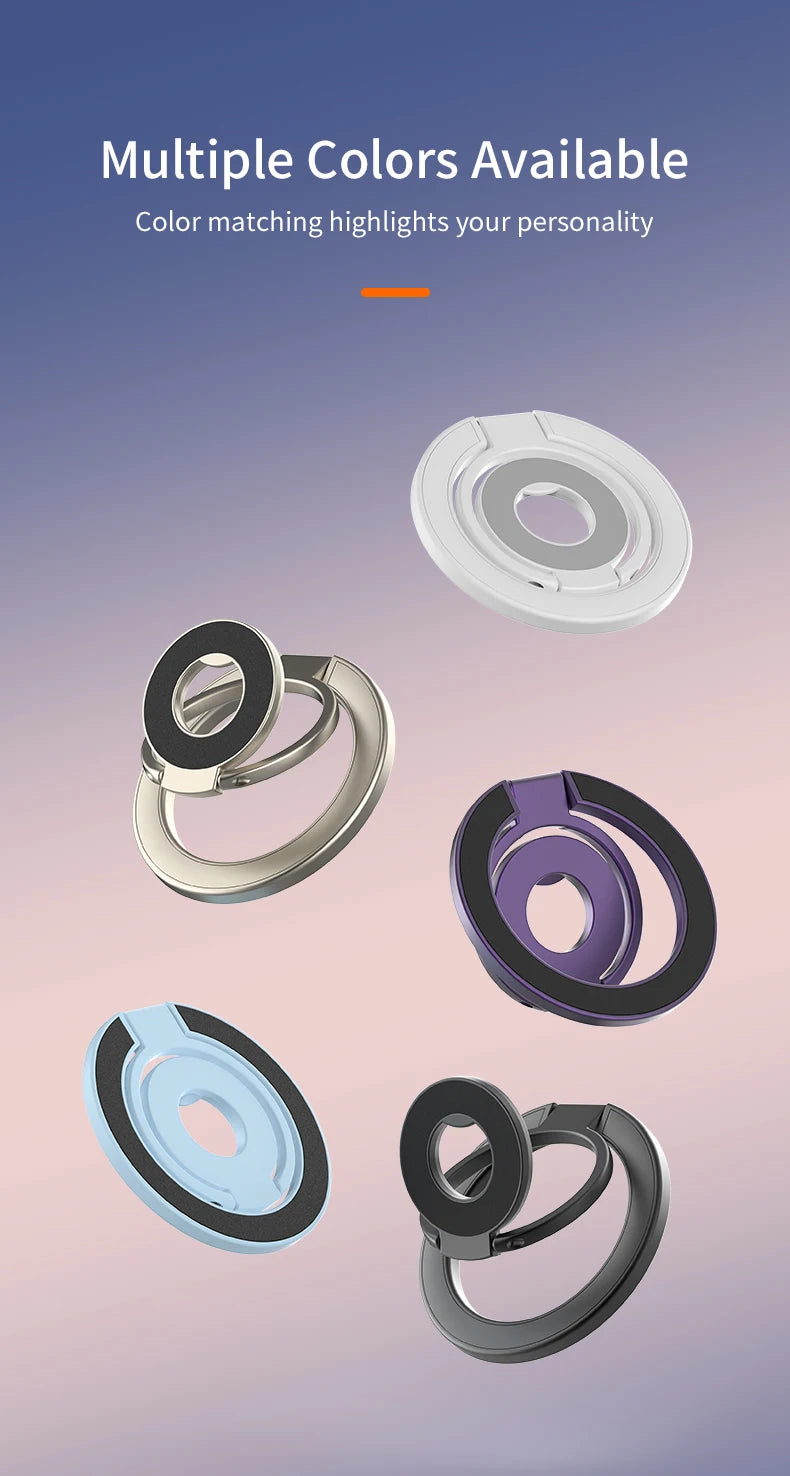 Soporte Anillo MagSafe Plegable – Agarre Seguro
¡Sujeta tu celular con fuerza magnética!
Doble cara adhesiva + plegable portátil
Compatible MagSafe
